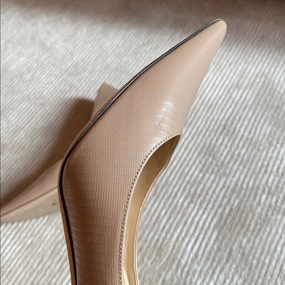Jimmy Choo Love 85 Textured Leather Nude Tan Pumps Closed Toe Heels Size 7.5 - Picture 11 of 16